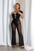 Myllure Mesh Chain Halter Jumpsuit